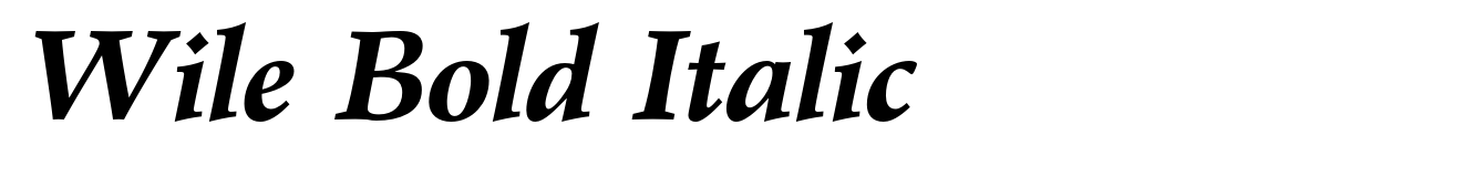 Wile Bold Italic